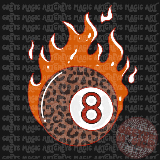 Cheetah Fire 8ball PNG