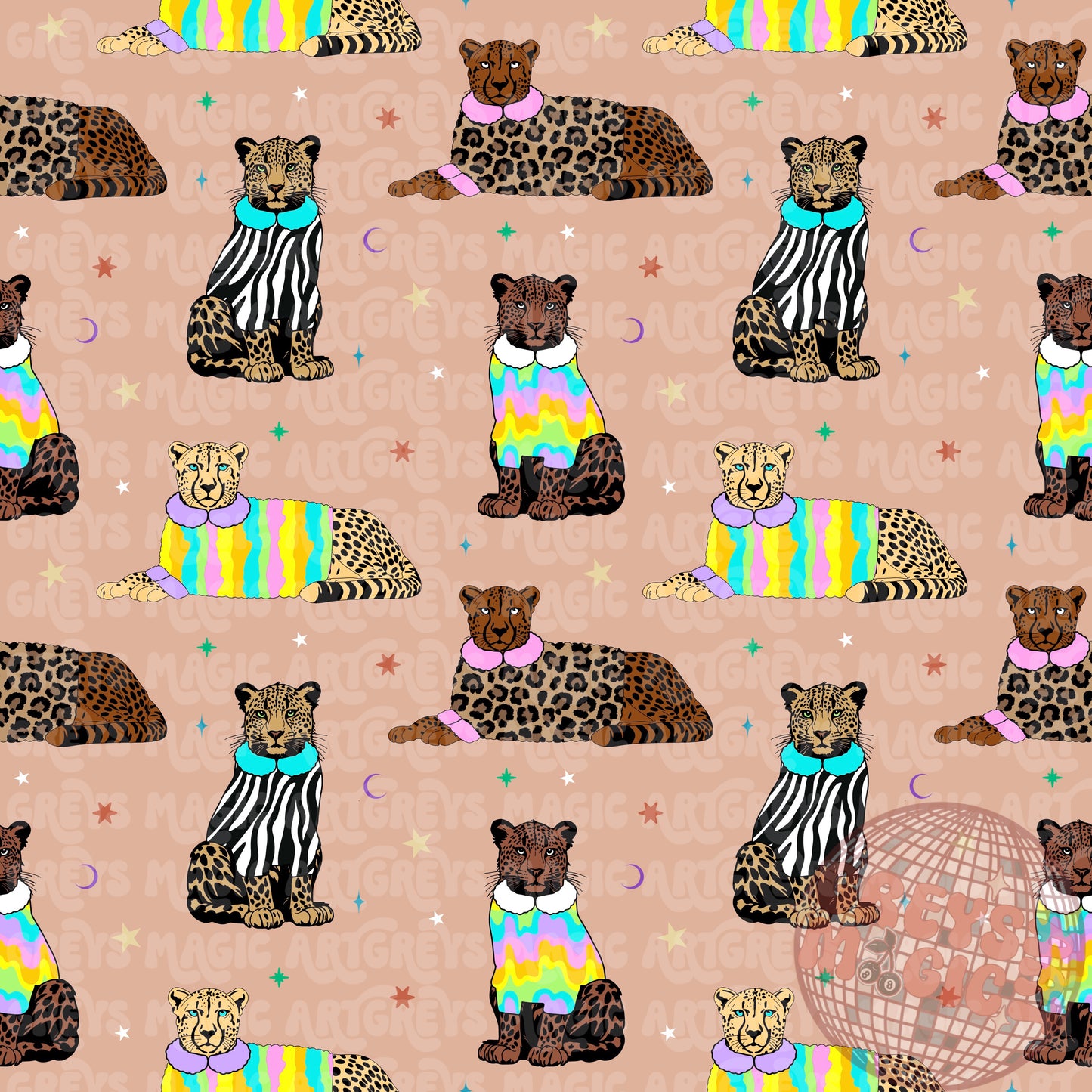 Groovy Retro Cheetahs Seamless File
