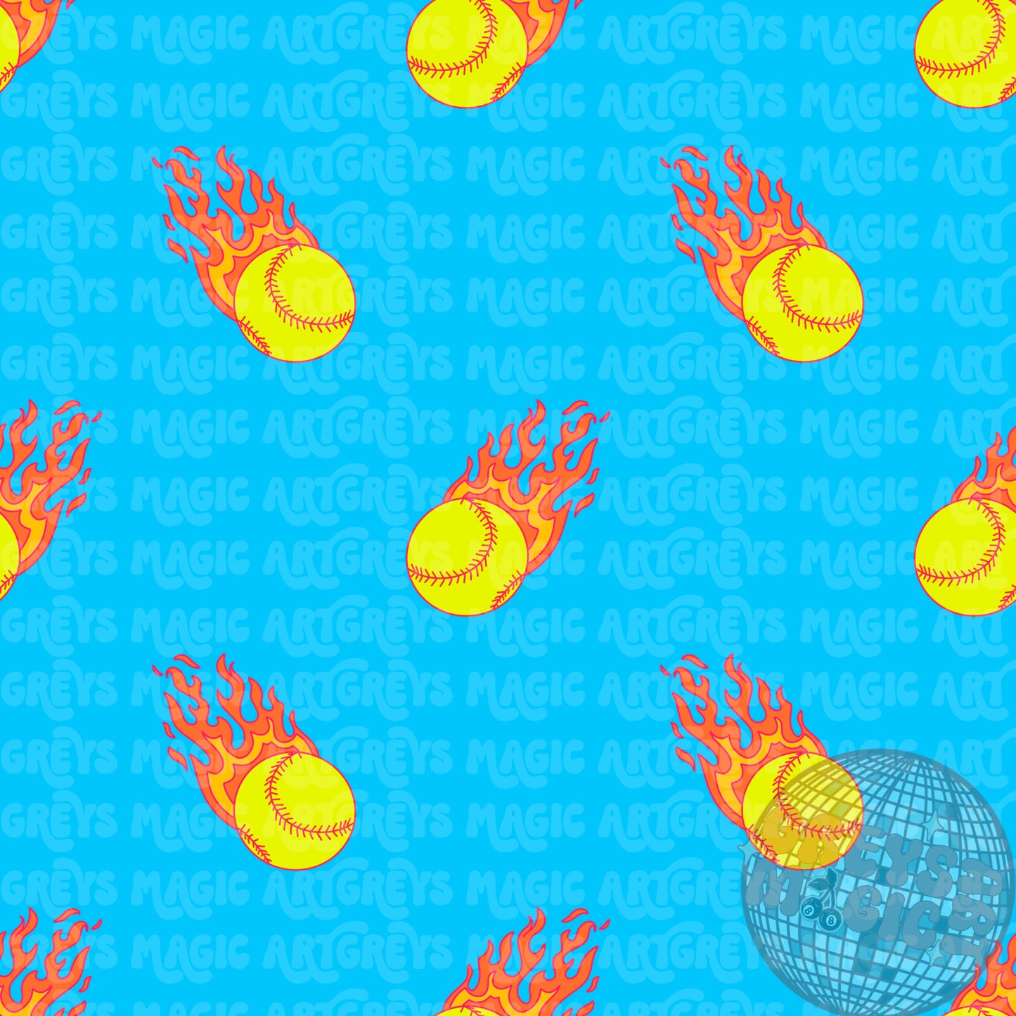 Blue Flame Softball Seamless File
