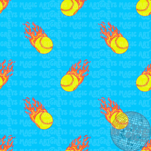 Blue Flame Softball Seamless File