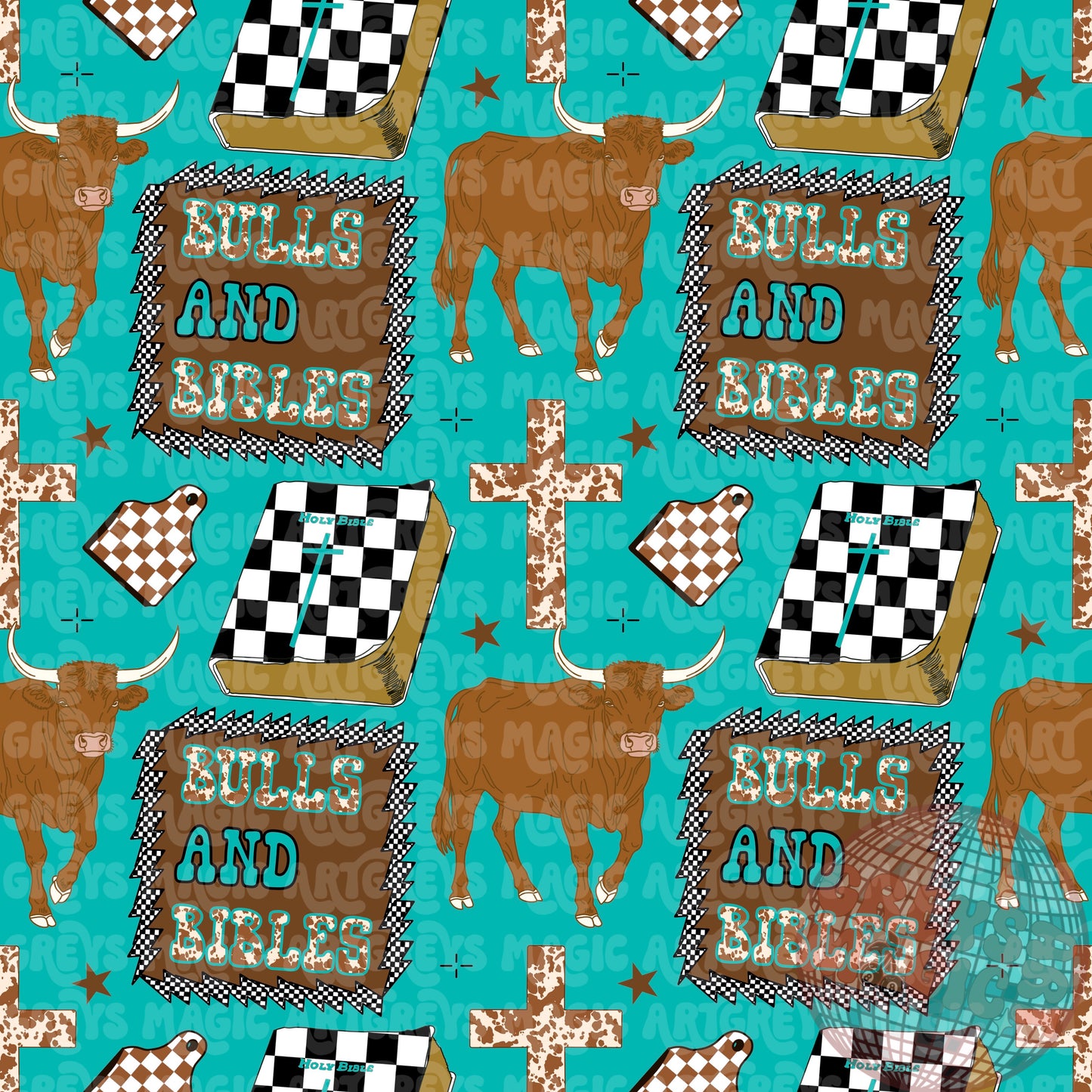Boys Bulls And Bibles Seamless File
