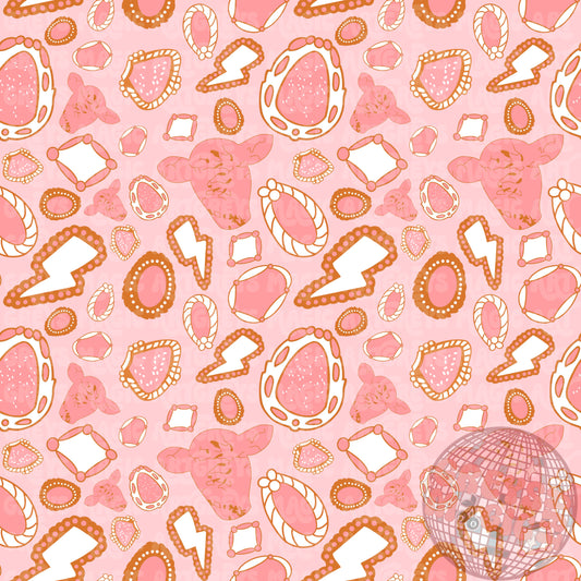 Western Valentines Day Conchos Seamless File