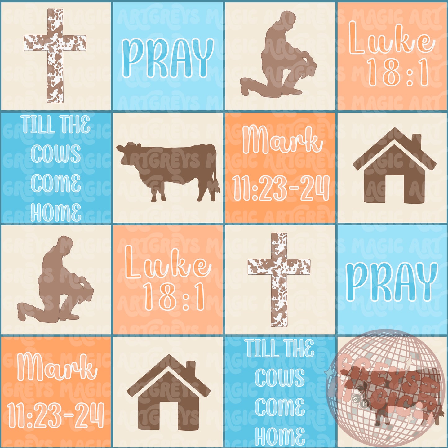 Blue Pray Till The Cows Come Home Seamless File