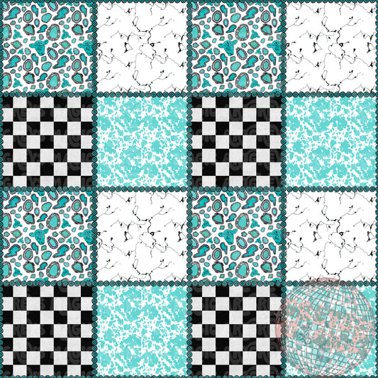 Concho Marble Checkered Cowprint Patch Squares Seamless File