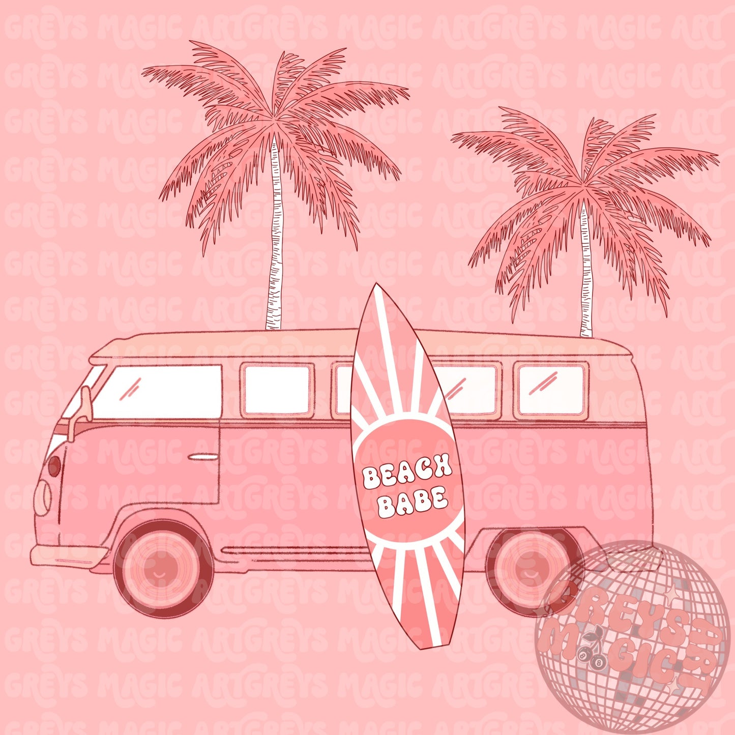 Pink Beach Babe PNG