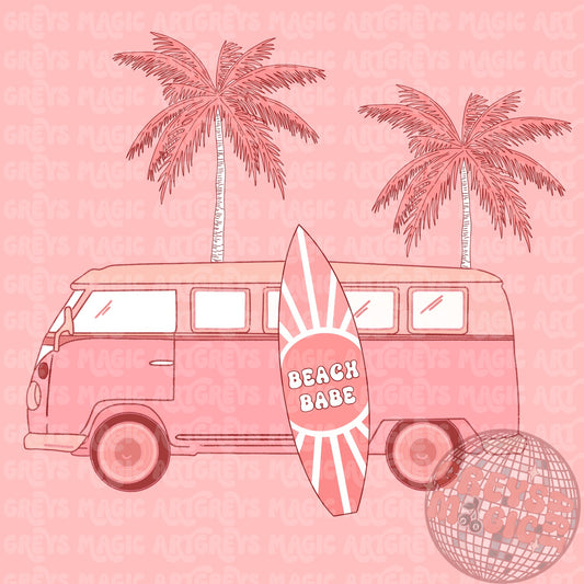 Pink Beach Babe PNG