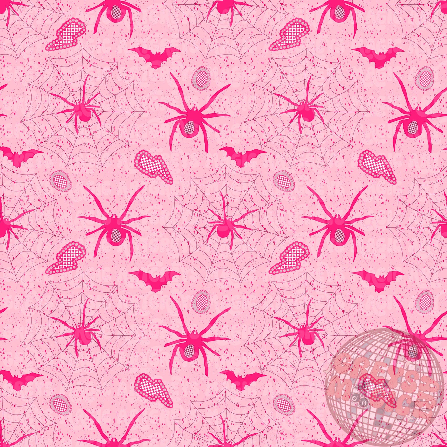 Pink Spooky Spiders Seamless File