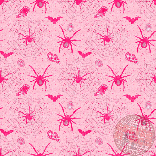 Pink Spooky Spiders Seamless File