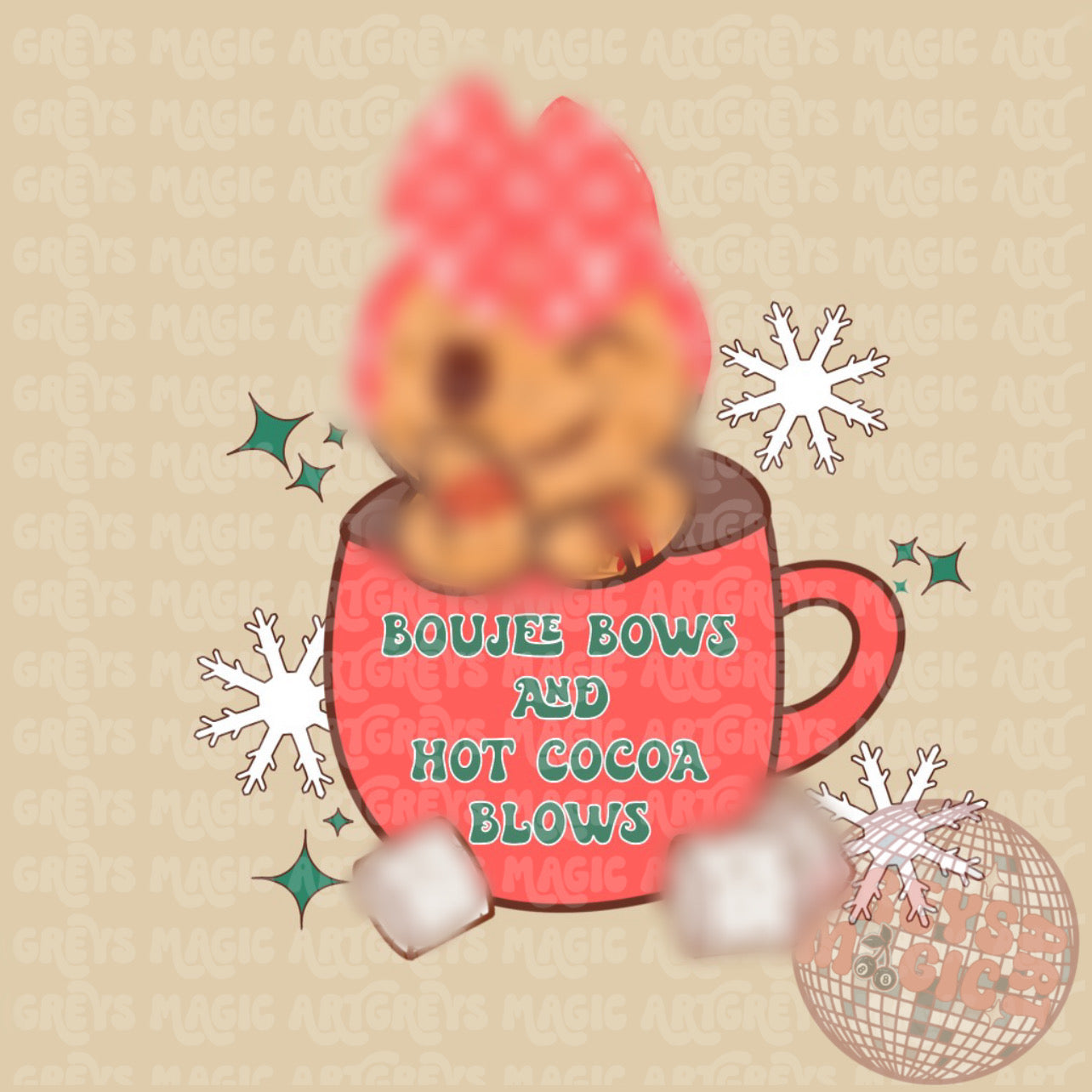 Boujee Hot Cocoa Gingerbread Girl PNG