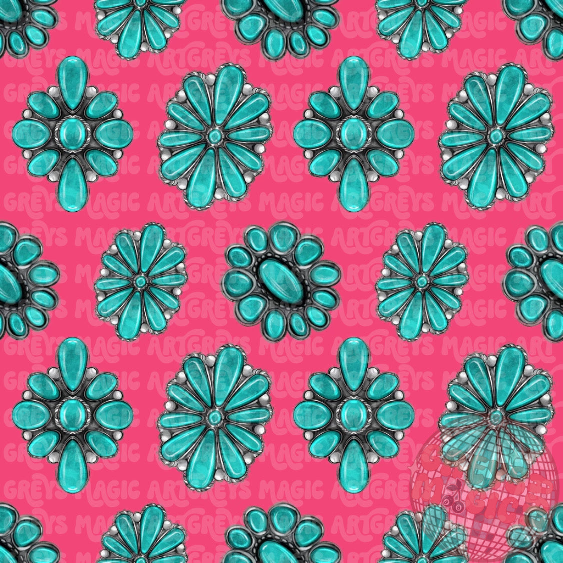 Pink/Teal Concho Seamless File