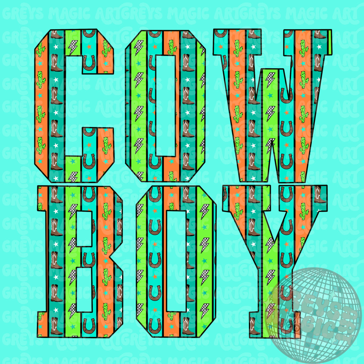 Cowboy Western Striped PNG