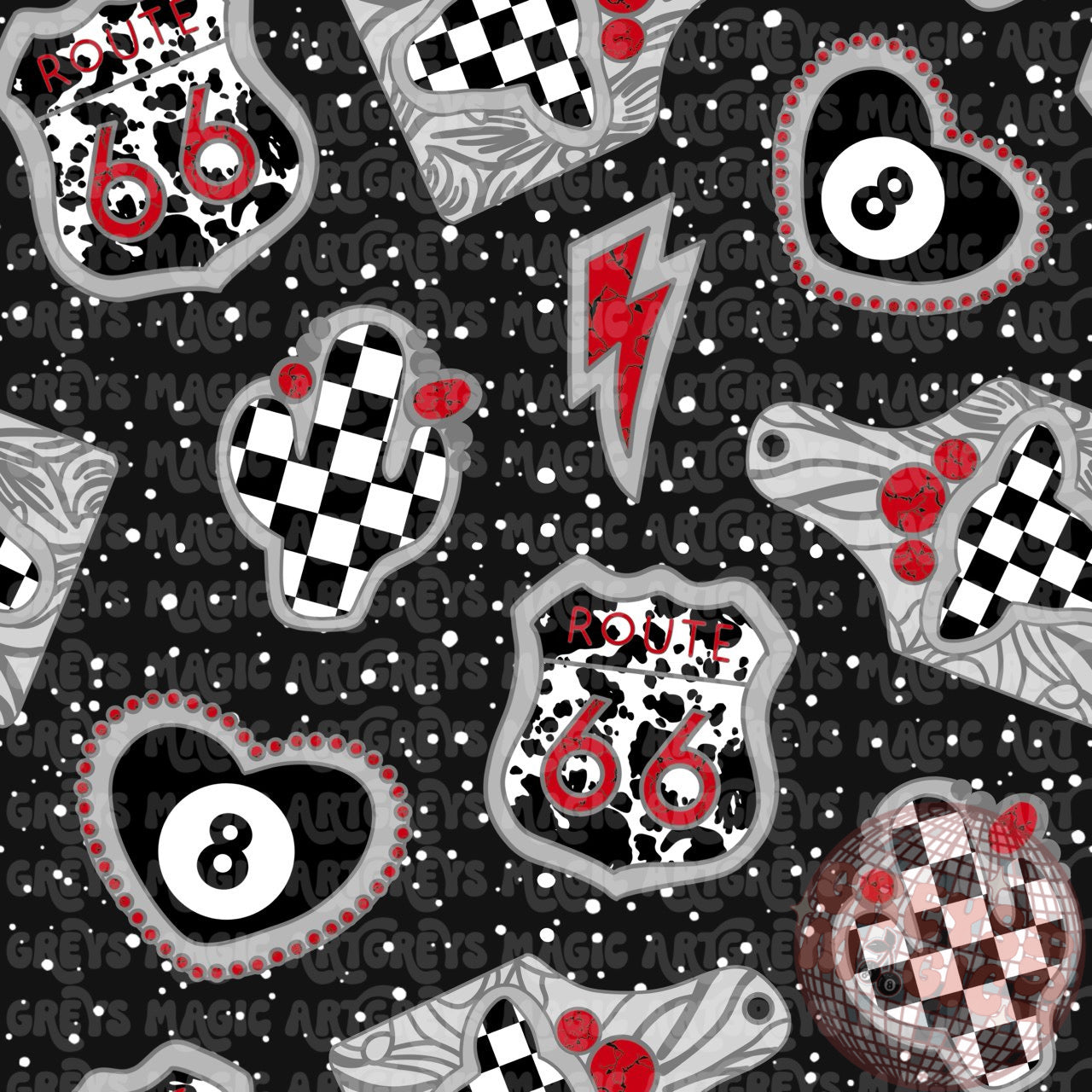 Red And Checkered Conchos Seamless File