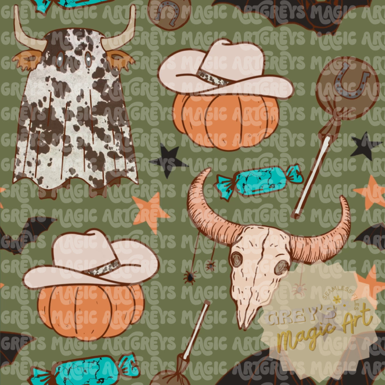 Howdy Pumpkin Seamless File