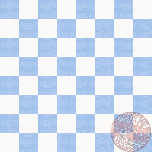 Blue Checkered Coord