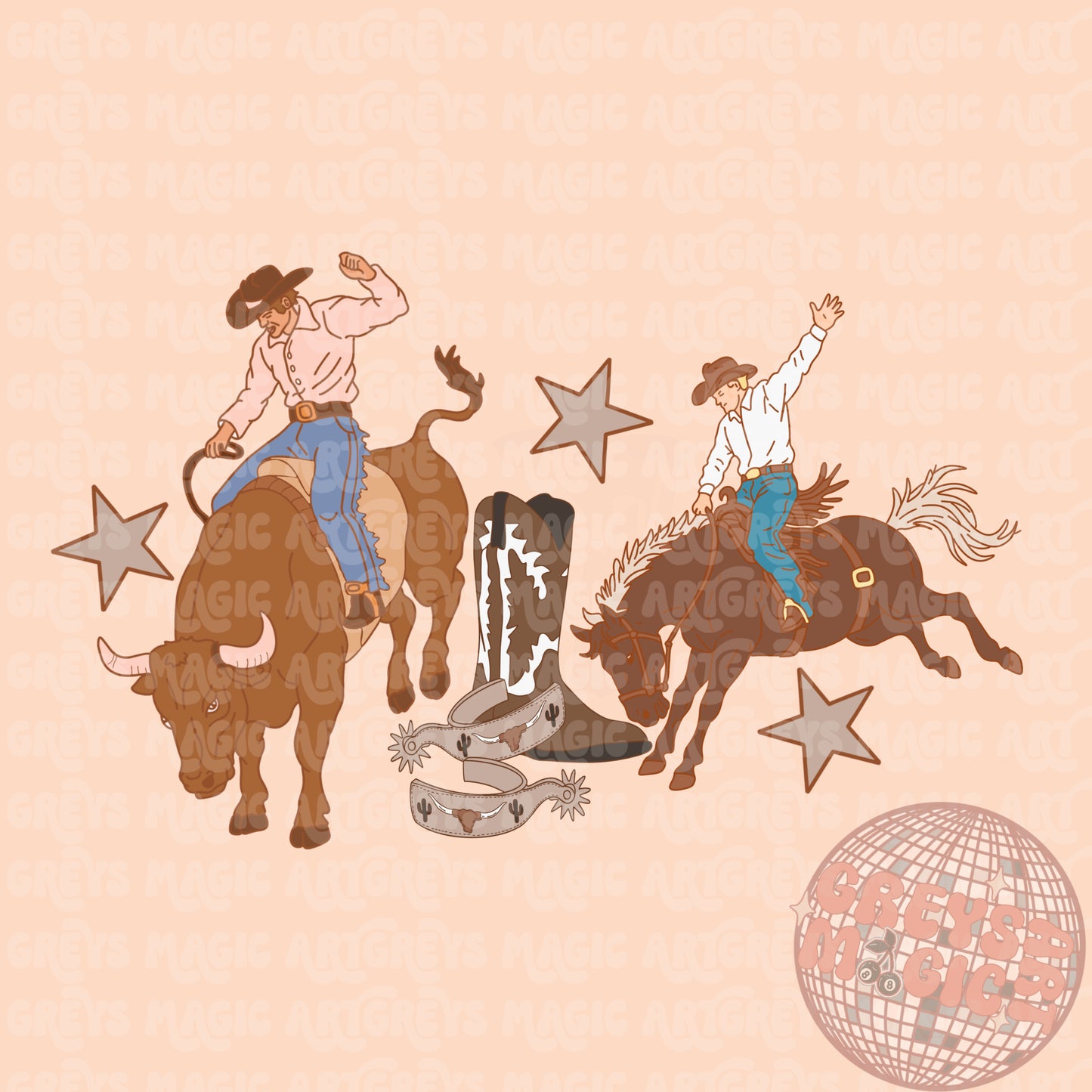 Bulls Boots And Broncs PNG