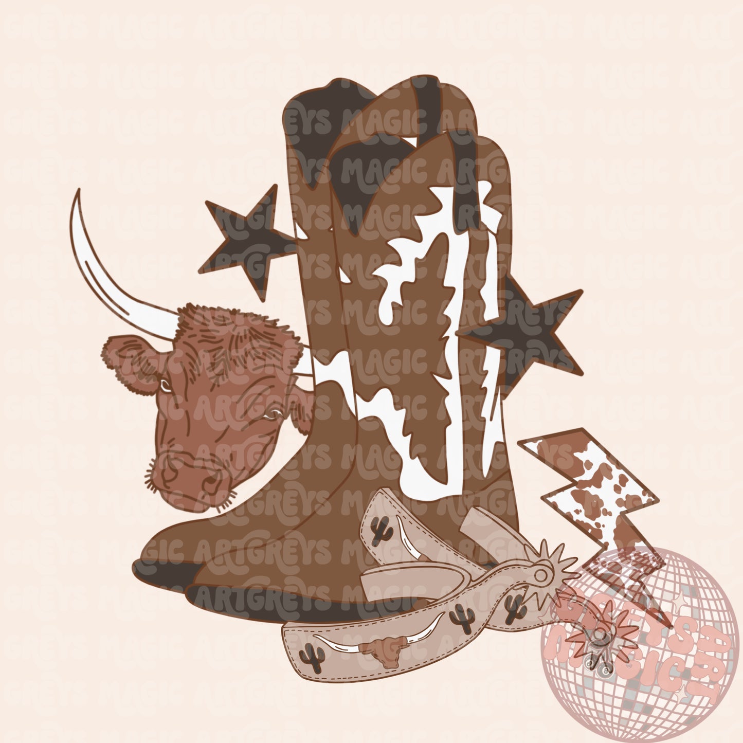 Cowboy Boots And Spurs PNG