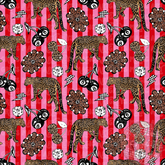 Red & Pink Striped Cheetah Cherry Concho Seamless File