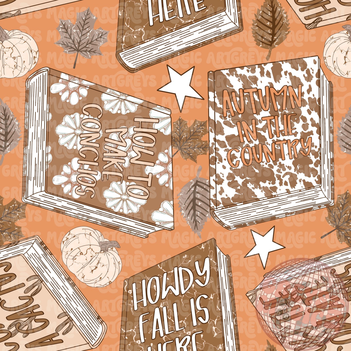 Western Fall Books Seamless File