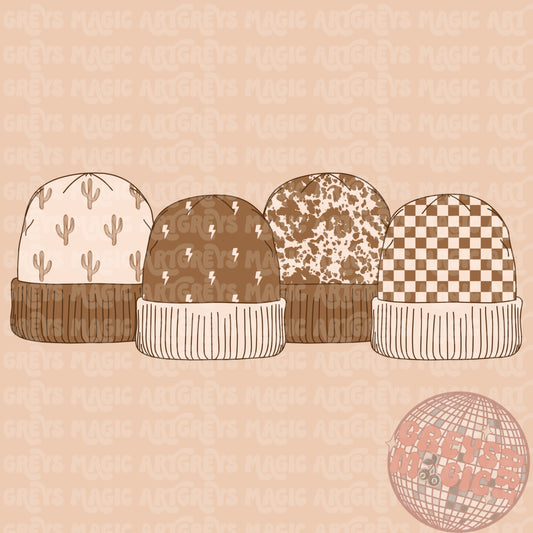 Neutral Western Beanies PNG