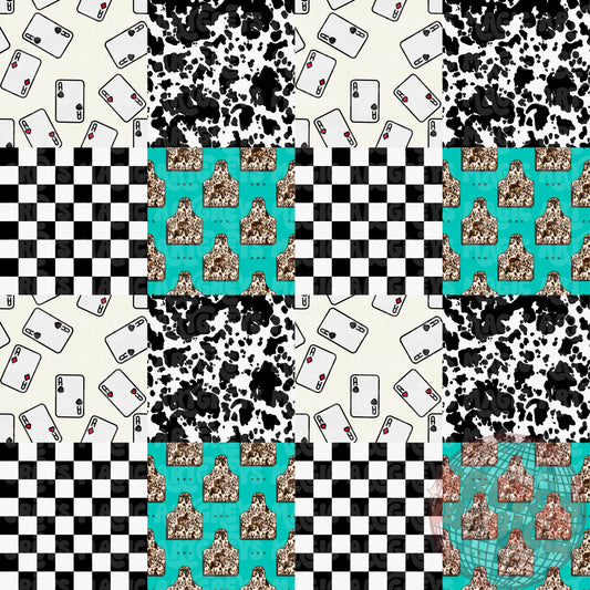 Cow Tags Cards Checkmate Seamless File