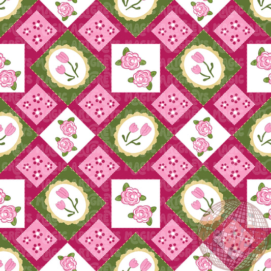 Spring Floral Quilt Seamless File