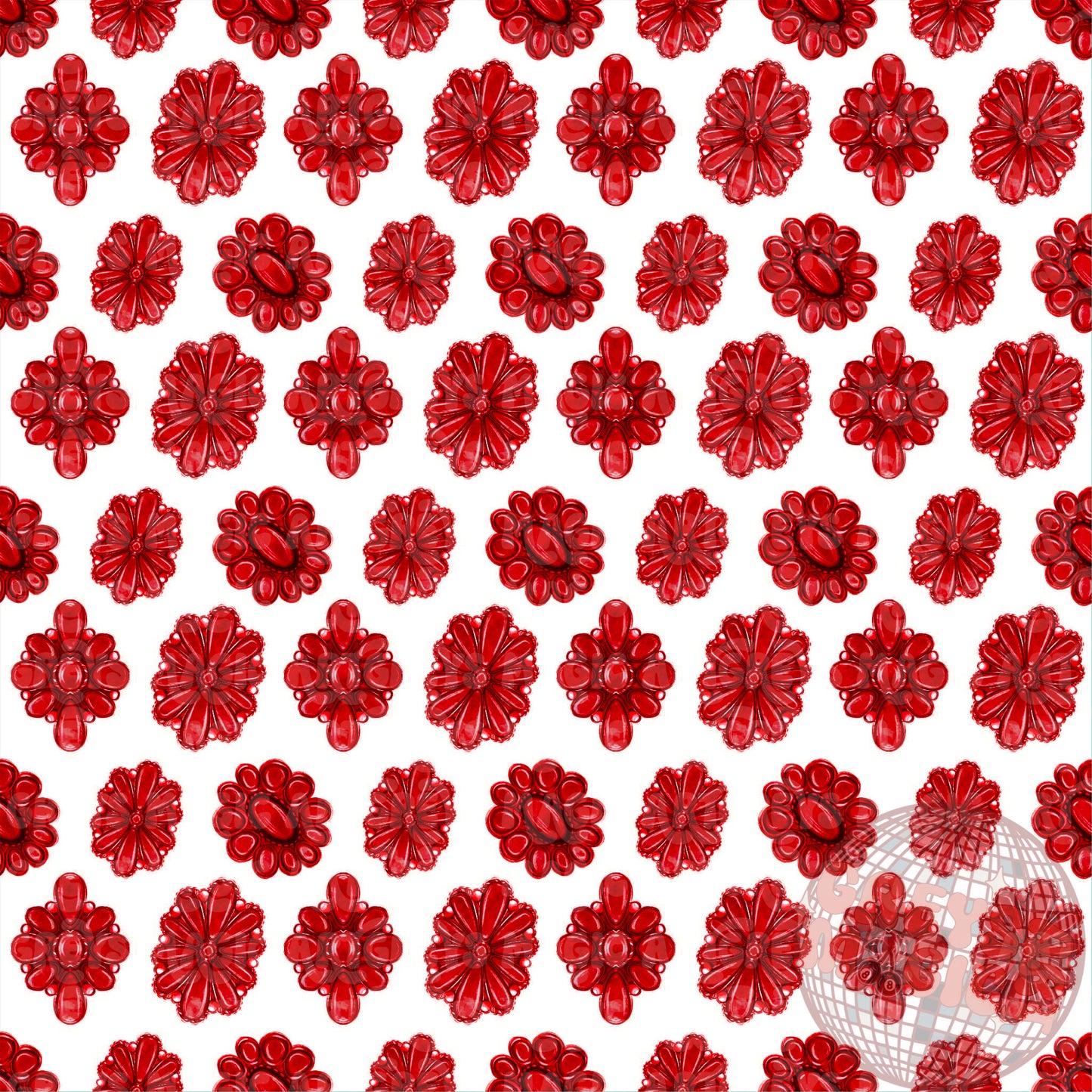 Red And White Conchos Seamless File