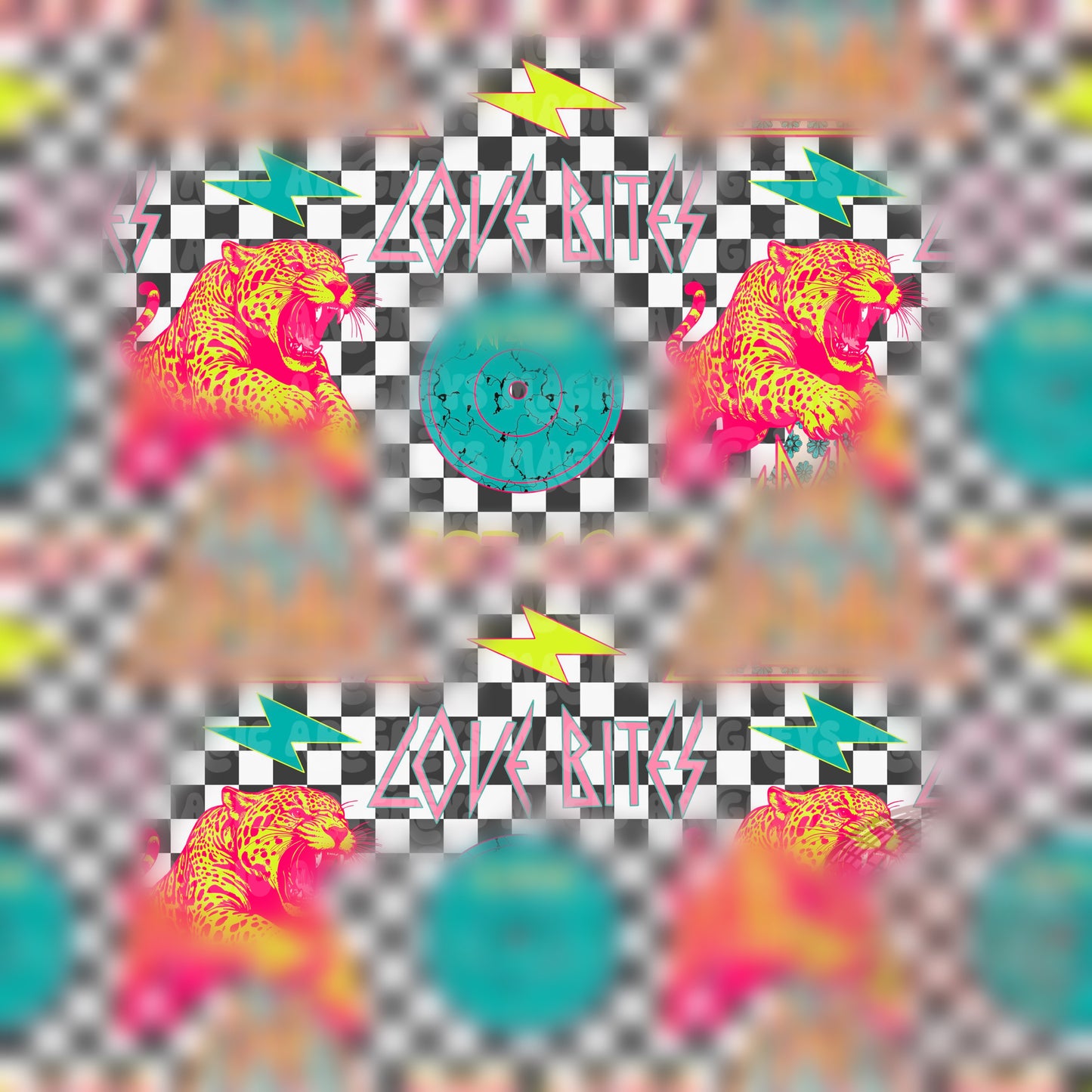 Checkered Western Love Bites Seamless File