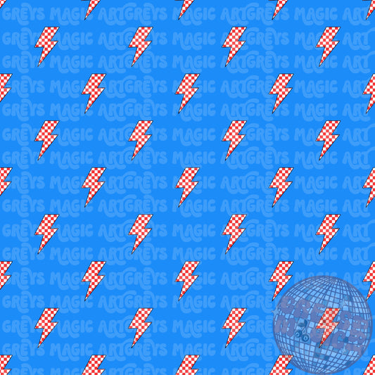 Red Lightening Bolts Seamless File Coord