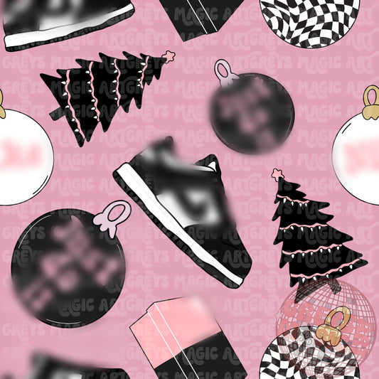 Pink Christmas Shoes Seamless File