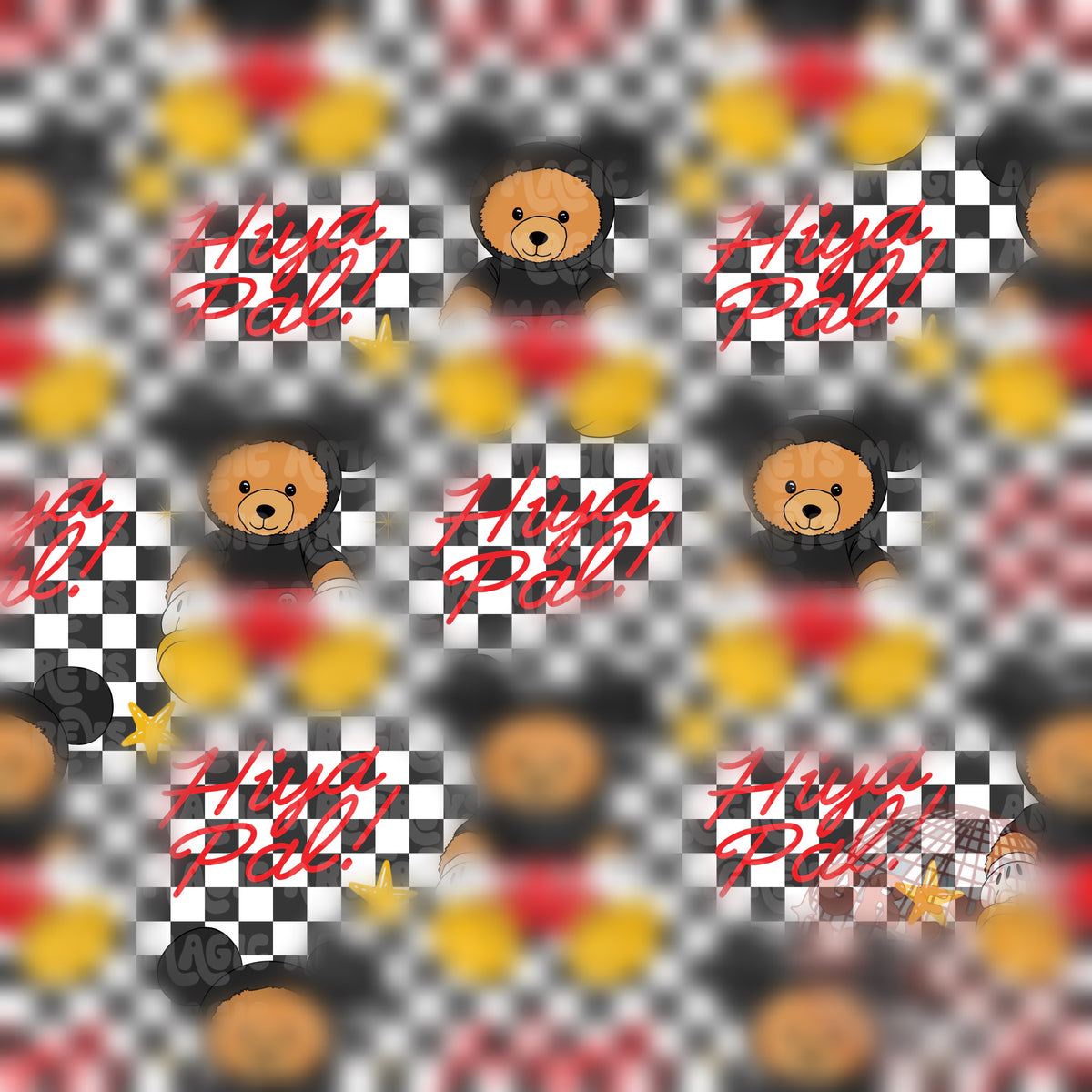 Checkered Hiya Pals Bears Seamless File