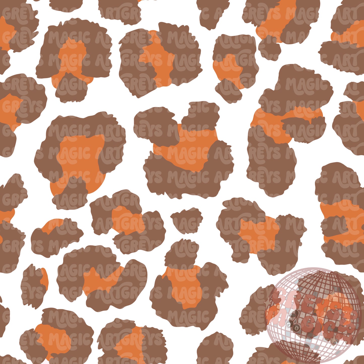 Fall Orange And Brown Cheetah Seamless File