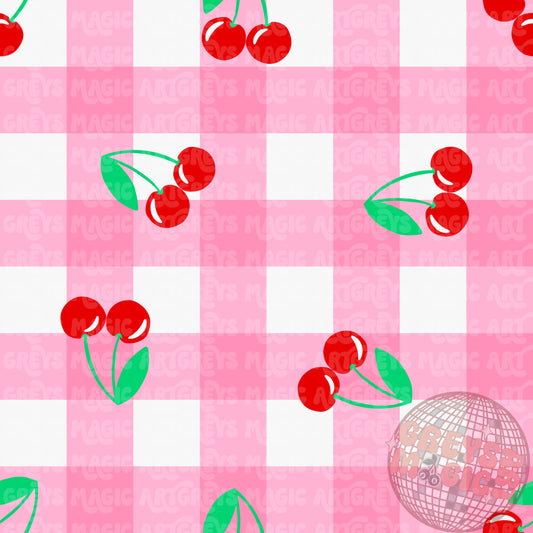 Cherry Pink Gingham Seamless File
