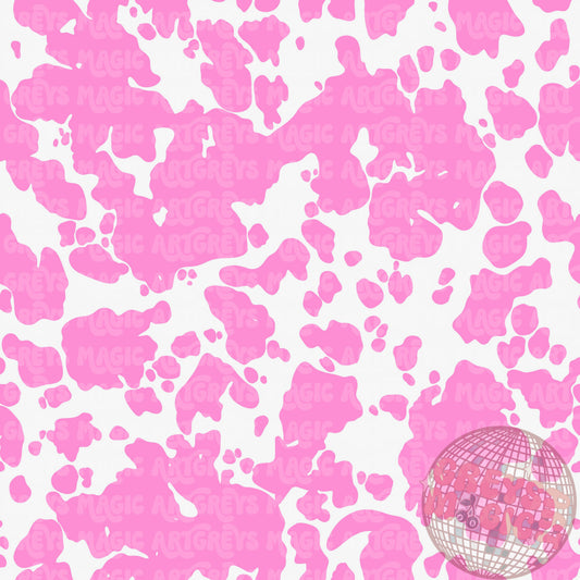 Pink Cowprint Concho Longhorn Coord Seamless File