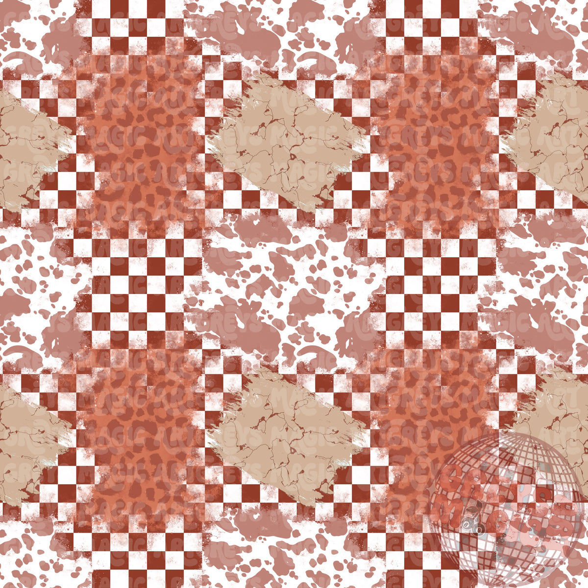 Cheetah Cow Checkered Marble Fall Mashup Seamless File