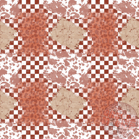 Cheetah Cow Checkered Marble Fall Mashup Seamless File