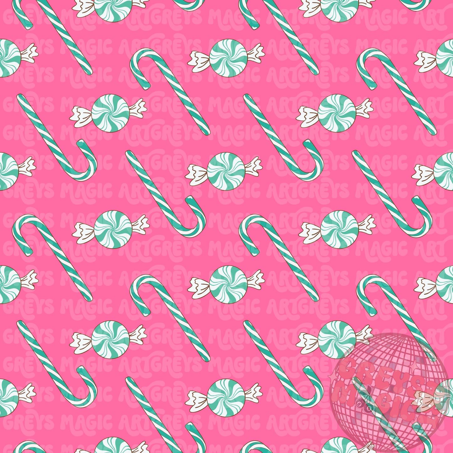 Candy Canes & Minty Things Seamless File