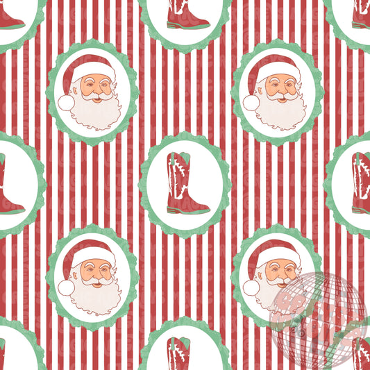 Western Santa Stripes Seamless File