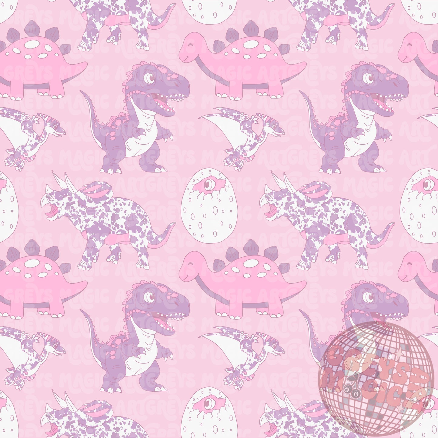 Pink And Purple Western Dino Seamless File