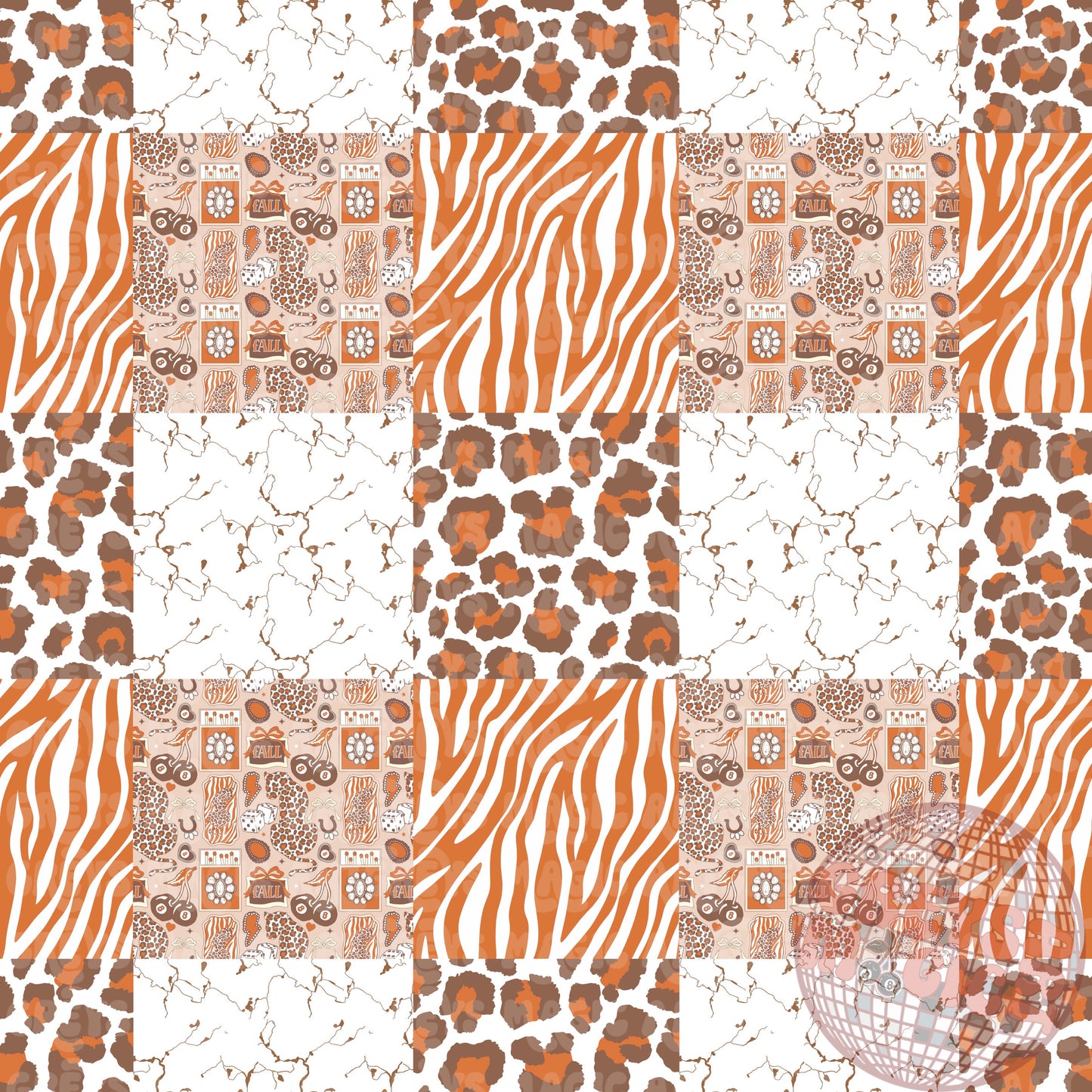 Fall Cheetah Zebra Patches Coord Seamless File