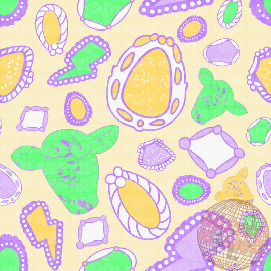 Mardi Gras Western Conchos Seamless File