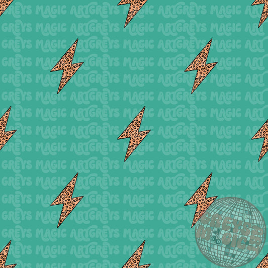Teal Cheetah Lightening Bolt Seamless File
