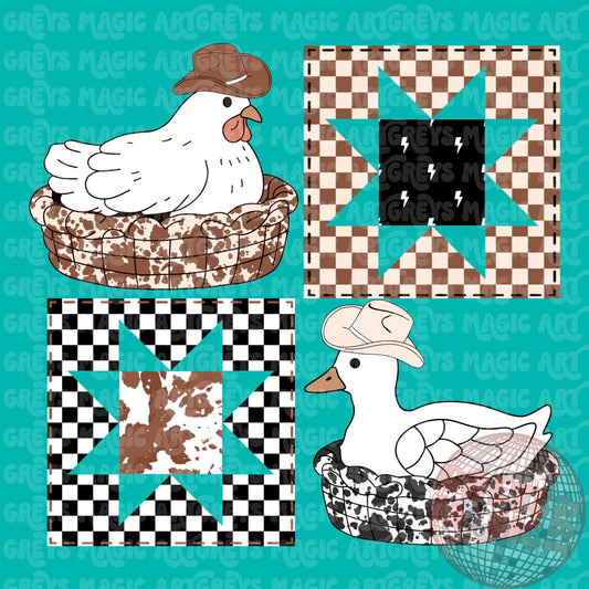 Western Chicken & Duck Basket PNG