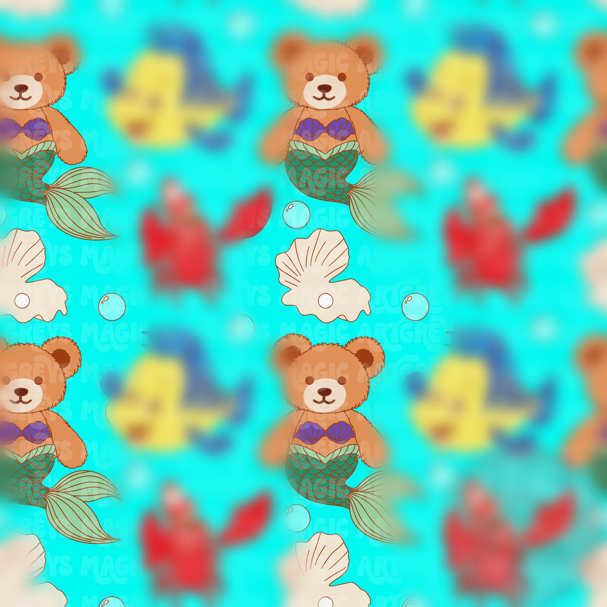 Mermaid Bear Seamless File