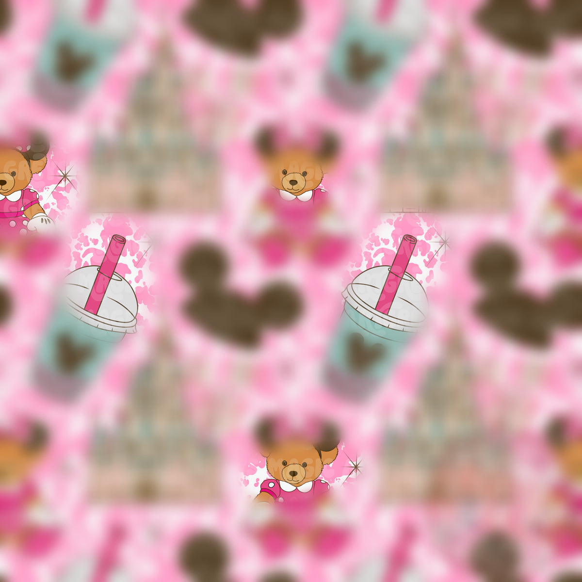 Girl Mouse Bear And Castle Seamless File