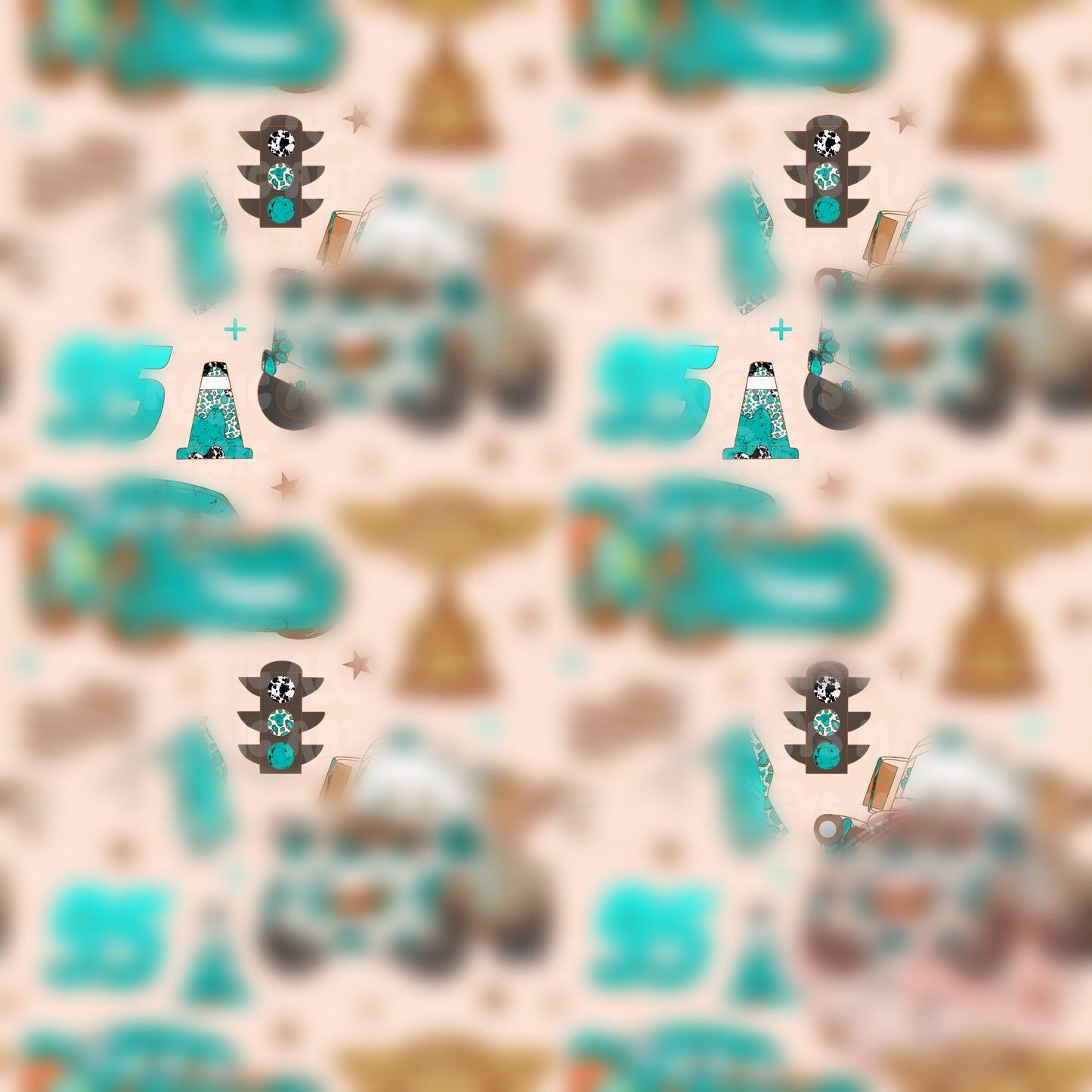 Girl Western Cars Seamless File