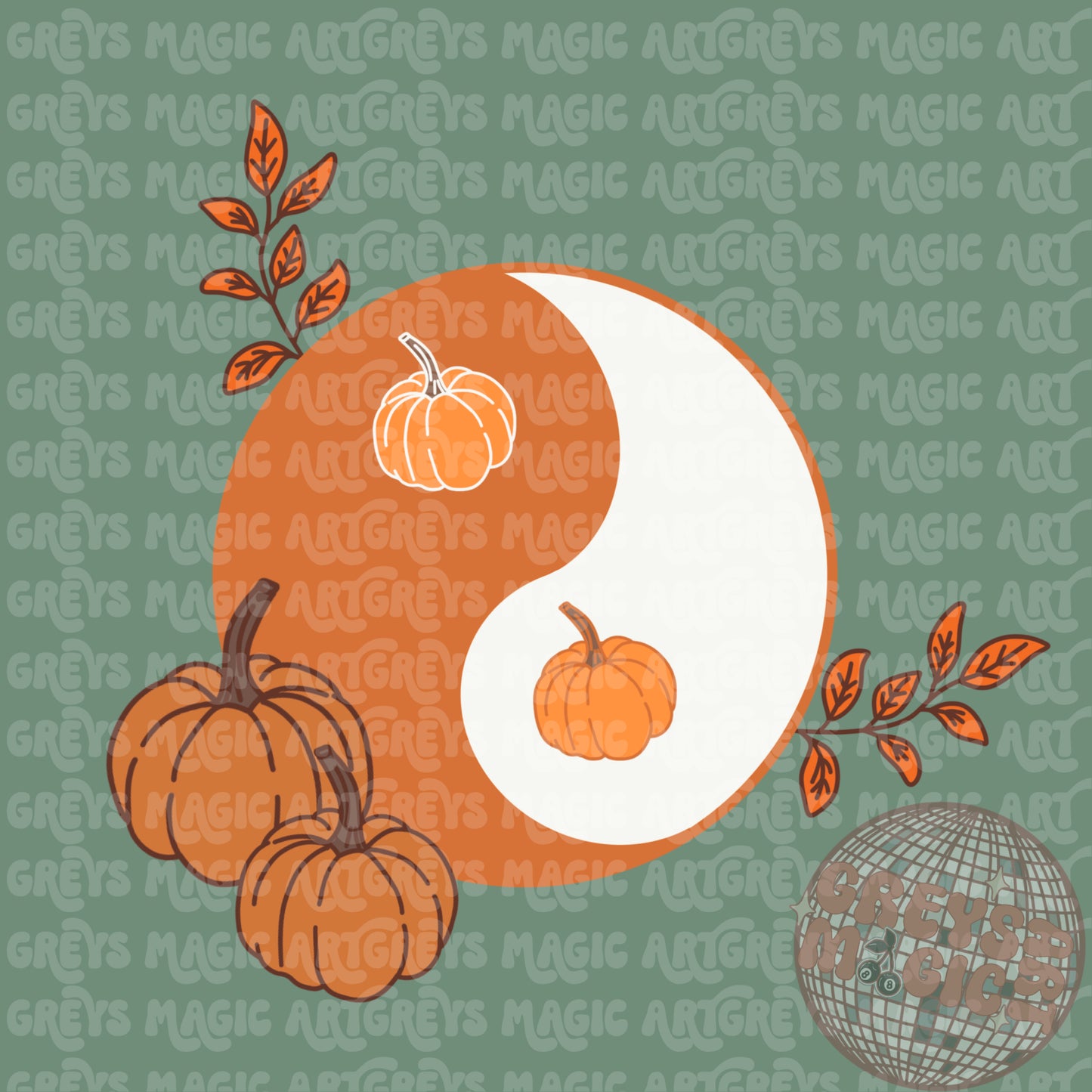 Fall Pumpkin Yinyang PNG