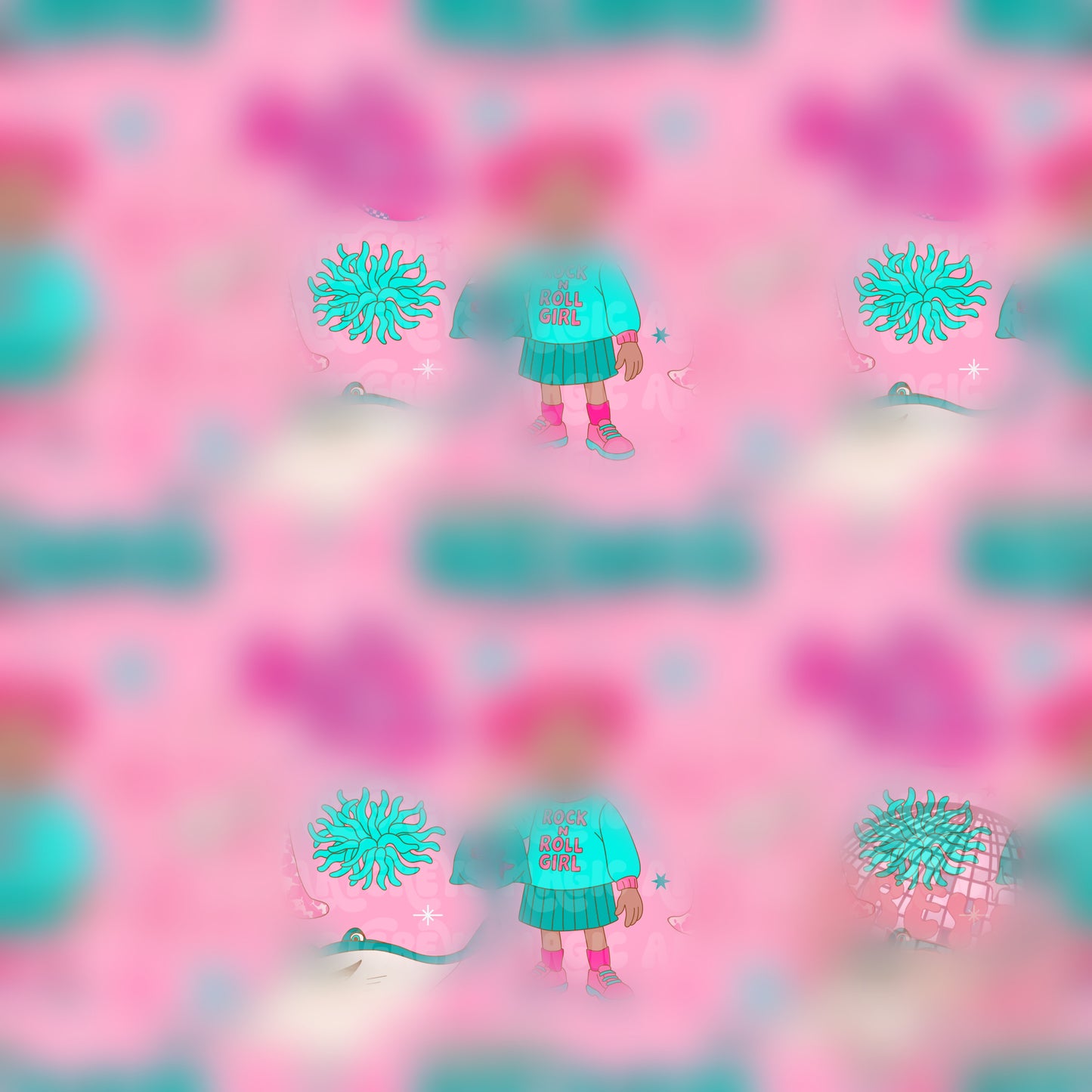 Girl Western Fish Seamless File
