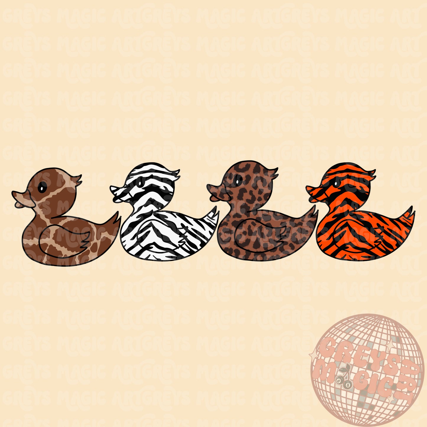 Wild Animal Rubber Ducks PNG