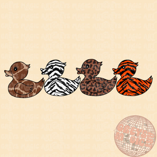 Wild Animal Rubber Ducks PNG