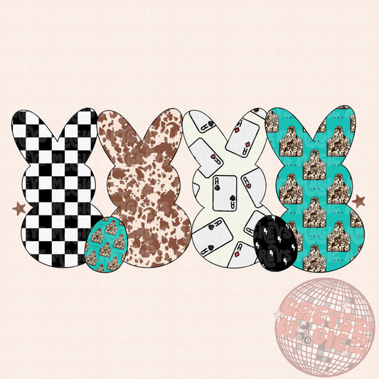 Western Boy Bunnies PNG